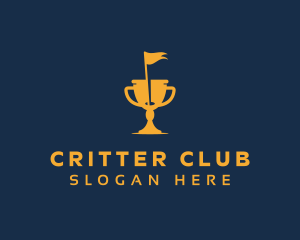 Gold Golf Trophy logo design