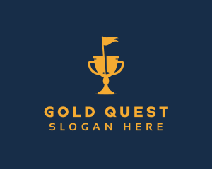 Gold Golf Trophy logo design