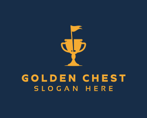 Gold Golf Trophy logo design