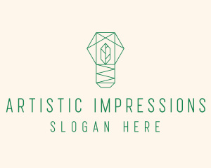 Geometric Leaf Garden logo design