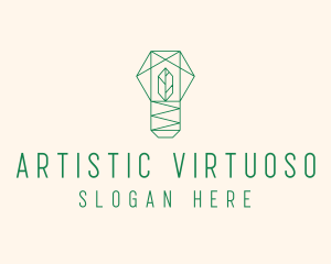 Geometric Leaf Garden logo design