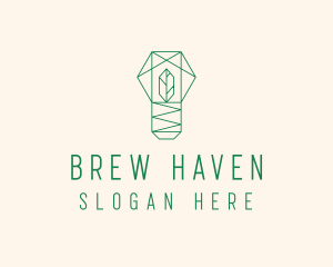 Geometric Leaf Garden logo design