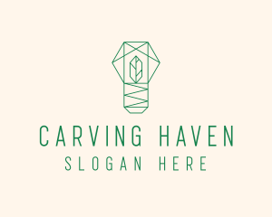 Geometric Leaf Garden logo design