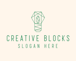 Geometric Leaf Garden logo design