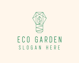 Geometric Leaf Garden logo design