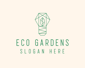 Geometric Leaf Garden logo design