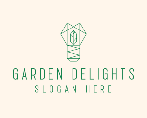 Geometric Leaf Garden logo design