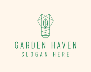 Geometric Leaf Garden logo design