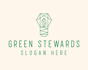 Geometric Leaf Garden logo design