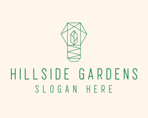 Geometric Leaf Garden logo design