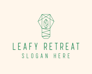 Geometric Leaf Garden logo design