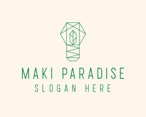 Geometric Leaf Garden logo design