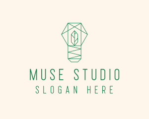 Geometric Leaf Garden logo design