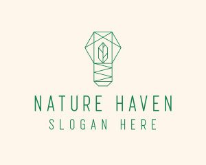 Geometric Leaf Garden logo design