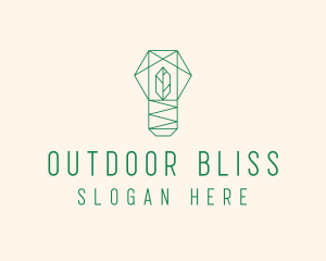 Geometric Leaf Garden logo design