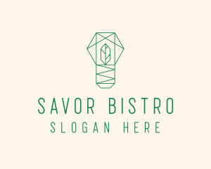 Geometric Leaf Garden logo design