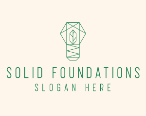 Geometric Leaf Garden logo design