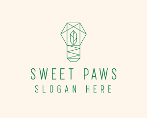 Geometric Leaf Garden logo design