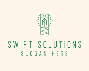 Geometric Leaf Garden logo design