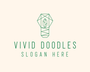 Geometric Leaf Garden logo design