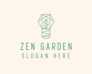 Geometric Leaf Garden logo design