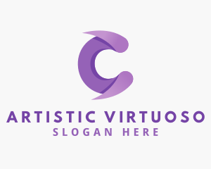 Purple Firm Letter C Company logo design