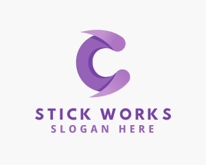 Purple Firm Letter C Company logo design