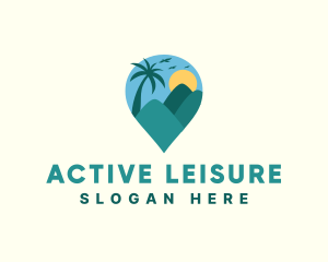 Outdoor Tropical Mountain Destination logo design