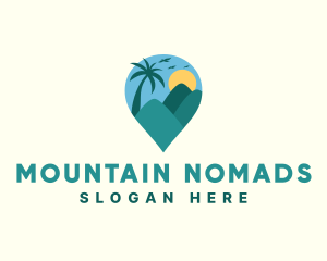 Outdoor Tropical Mountain Destination logo design