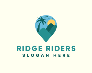 Outdoor Tropical Mountain Destination logo design