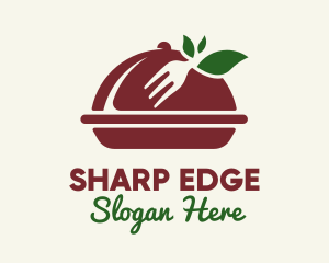 Fork Vegan Food Cloche logo design