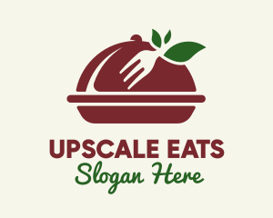 Fork Vegan Food Cloche logo design