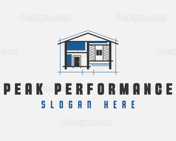 House Architect Blueprint Logo