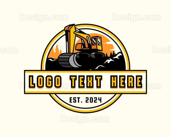 Excavator Mining Machine Logo