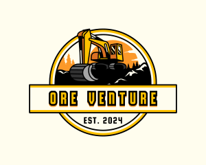 Excavator Mining Machine logo design