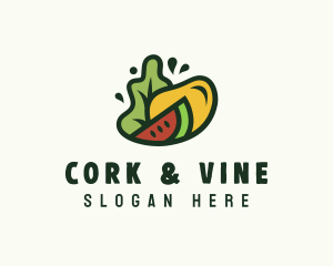 Vegan Grocery Fruit logo design