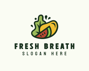 Vegan Grocery Fruit logo design