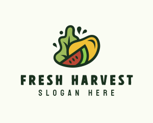 Vegan Grocery Fruit logo design