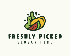 Vegan Grocery Fruit logo design