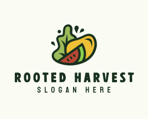 Vegan Grocery Fruit logo design