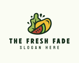 Vegan Grocery Fruit logo design