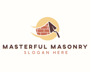 Masonry Construction Trowel logo design