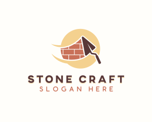 Masonry Construction Trowel logo design