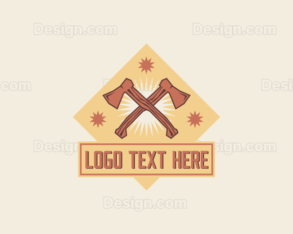 Woodworking Ax Tool Logo