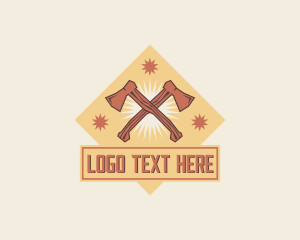 Woodworking Ax Tool Logo