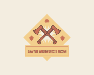 Woodworking Ax Tool logo design