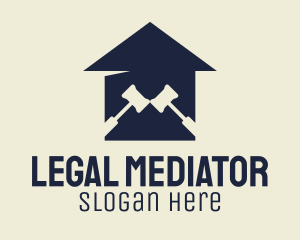 Legal Gavel Courthouse logo design