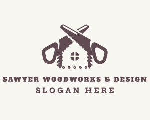 Woodworking House Handsaw logo design