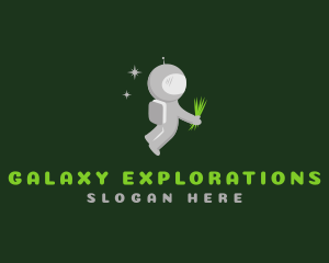 Space Astronaut Grass logo design