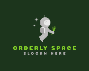 Space Astronaut Grass logo design